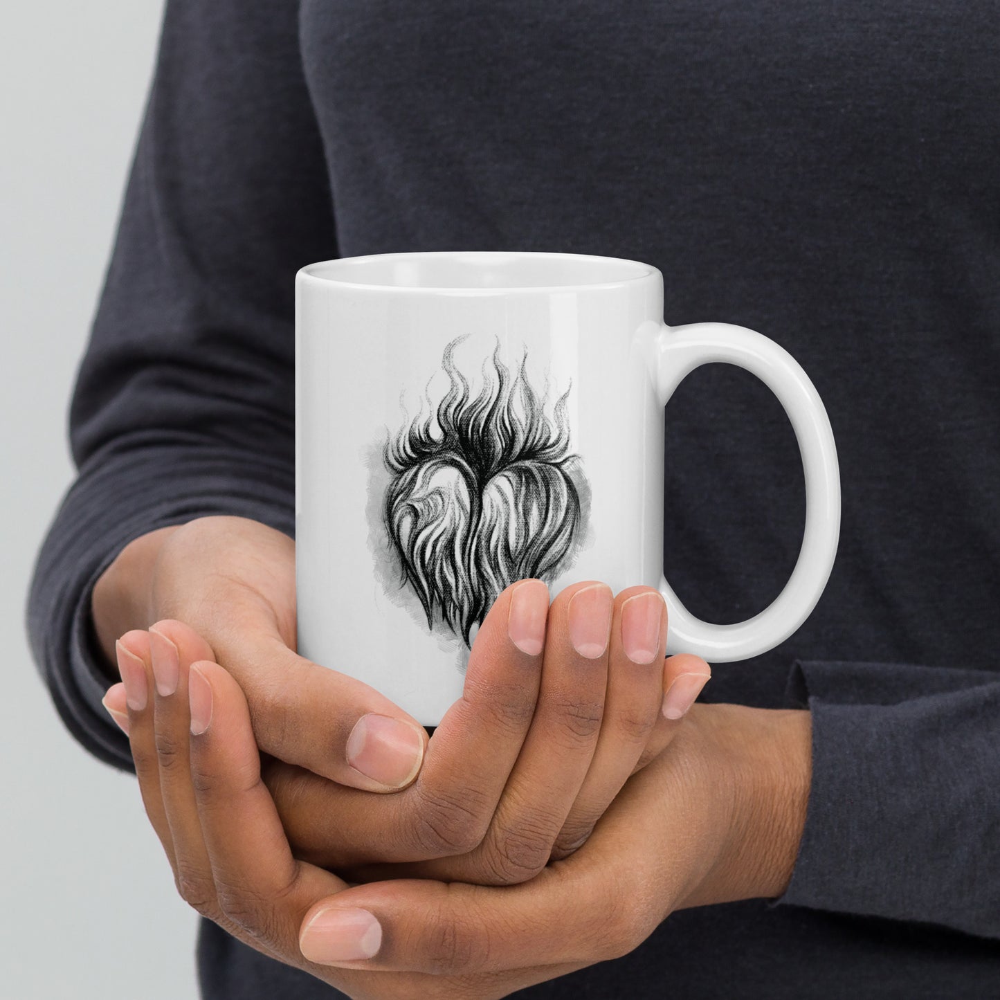 White glossy Mug | Sacred Flame | Fall Collection |