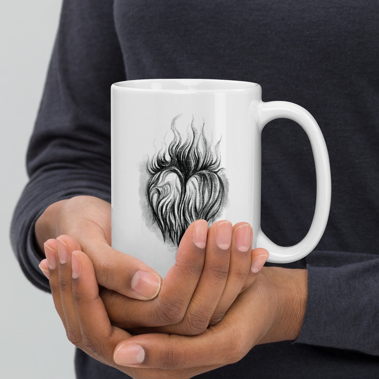 White glossy Mug | Sacred Flame | Fall Collection |