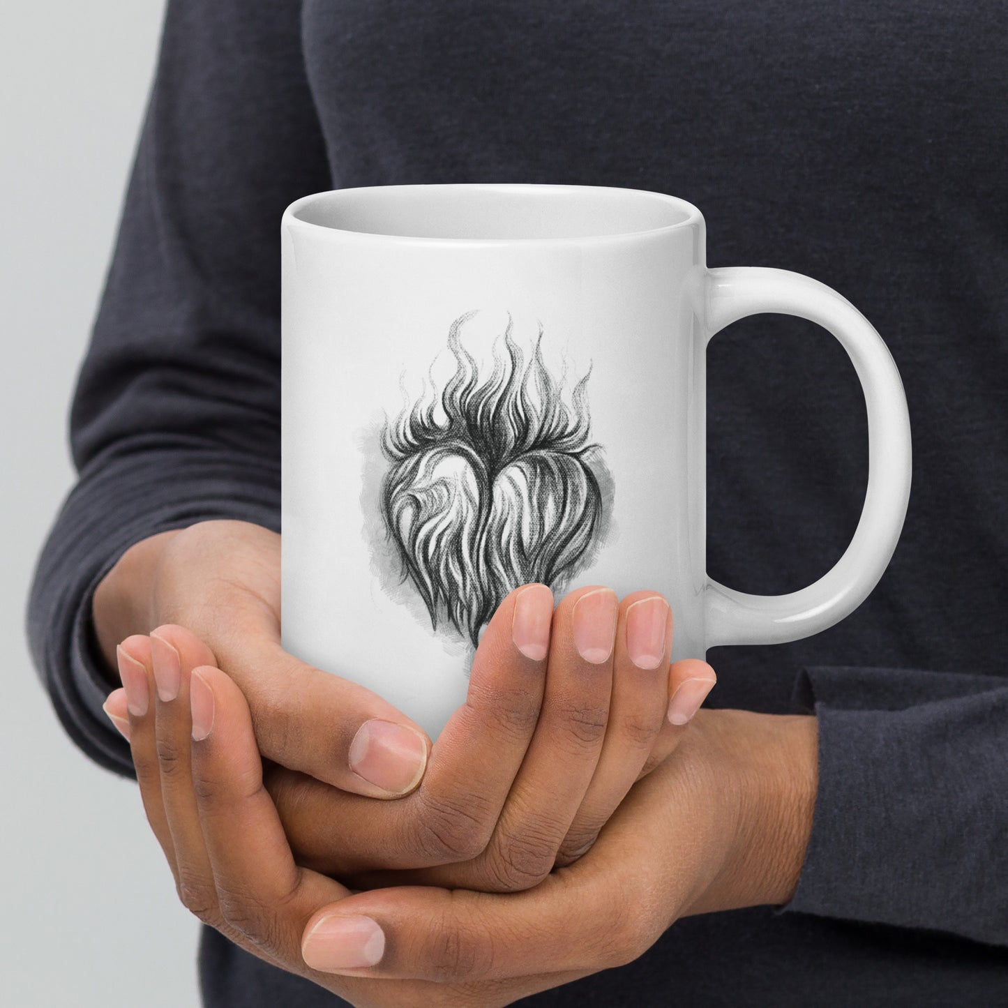 White glossy Mug | Sacred Flame | Fall Collection |