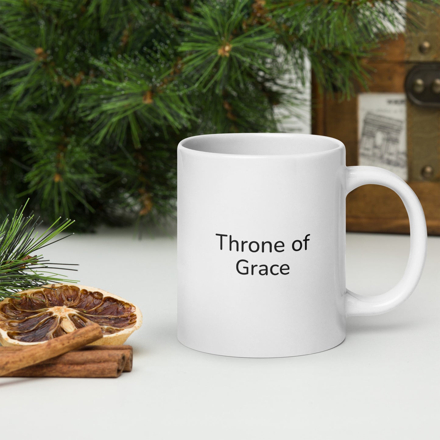 White Glossy Mug | Throne of Grace | Spring Collection |