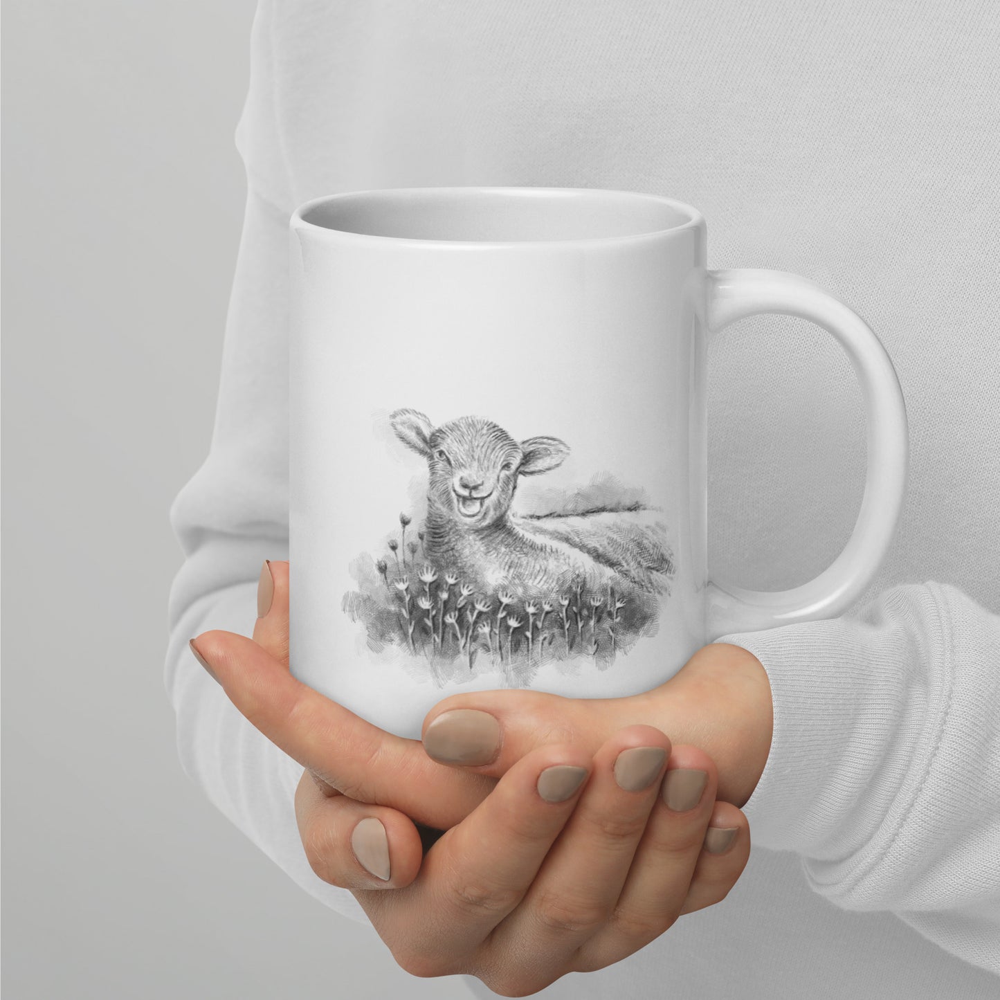 White Glossy Mug | Beautiful Place | Spring Collection |