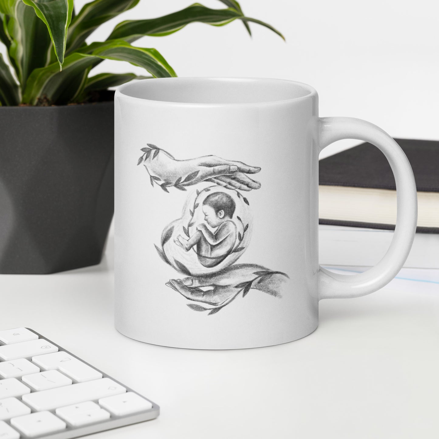 White Glossy Mug | Compassionate | Fall Collection |