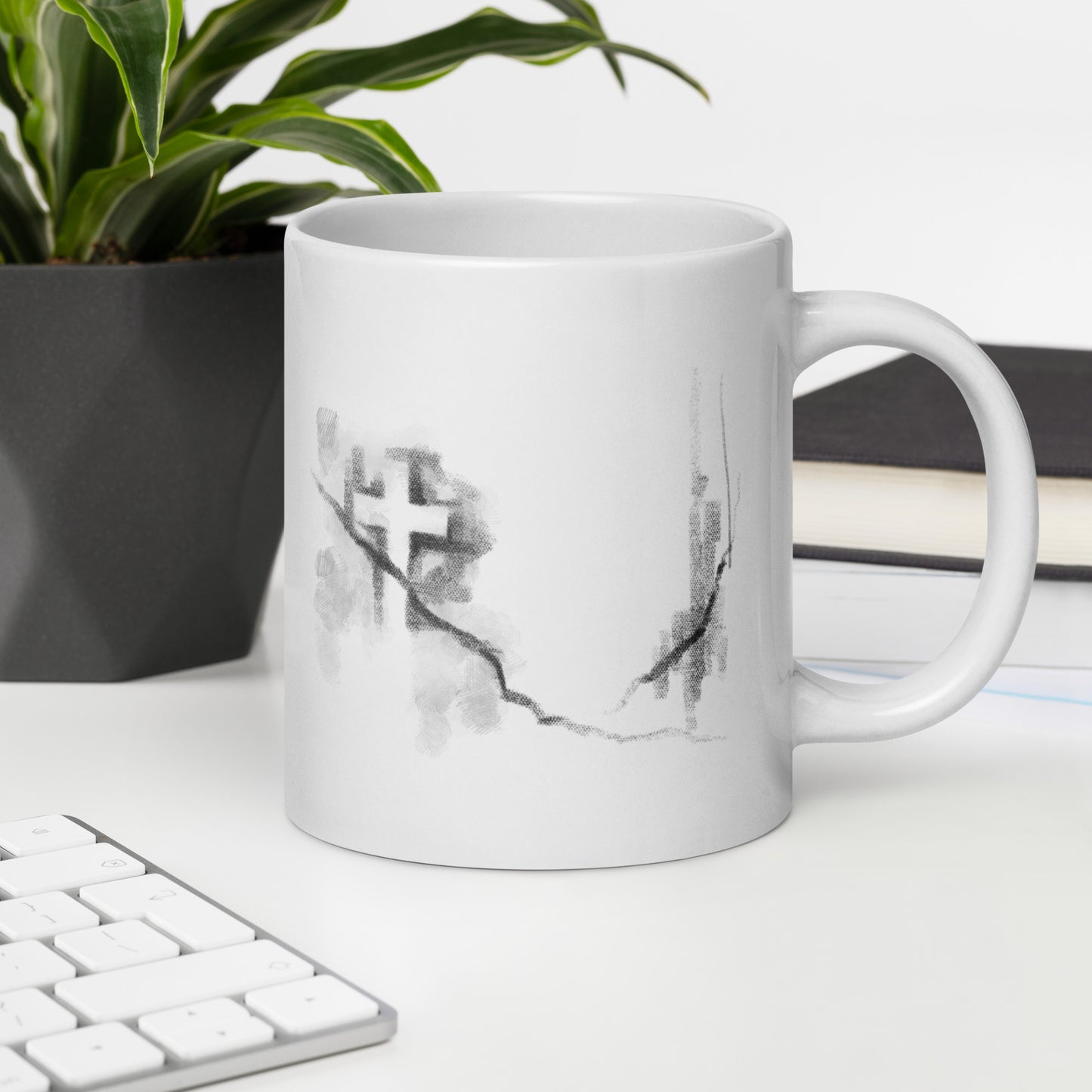 White Glossy Mug | Broken | Winter Collection |