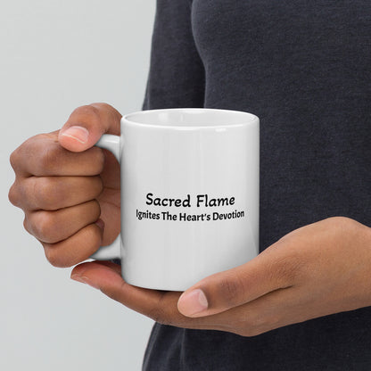 White glossy Mug | Sacred Flame | Fall Collection |