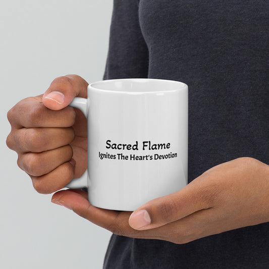 White glossy Mug | Sacred Flame | Fall Collection |