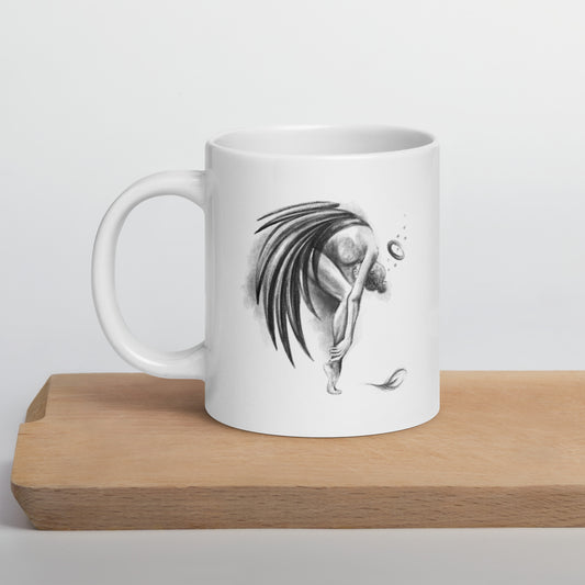 White Glossy Mug | Rolling Over Tensions | Winter Collection |