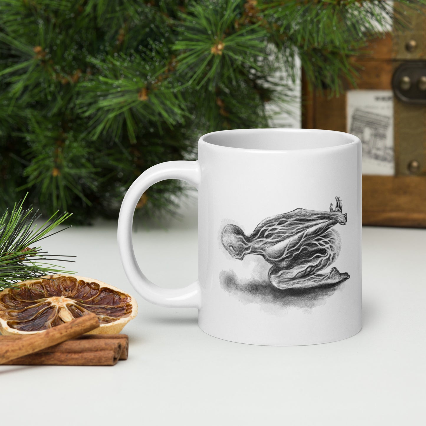 White Glossy Mug | Weight | Winter Collection |