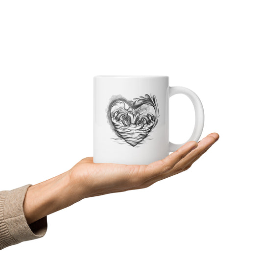 White Glossy Mug | Love Storming | Spring Collection |